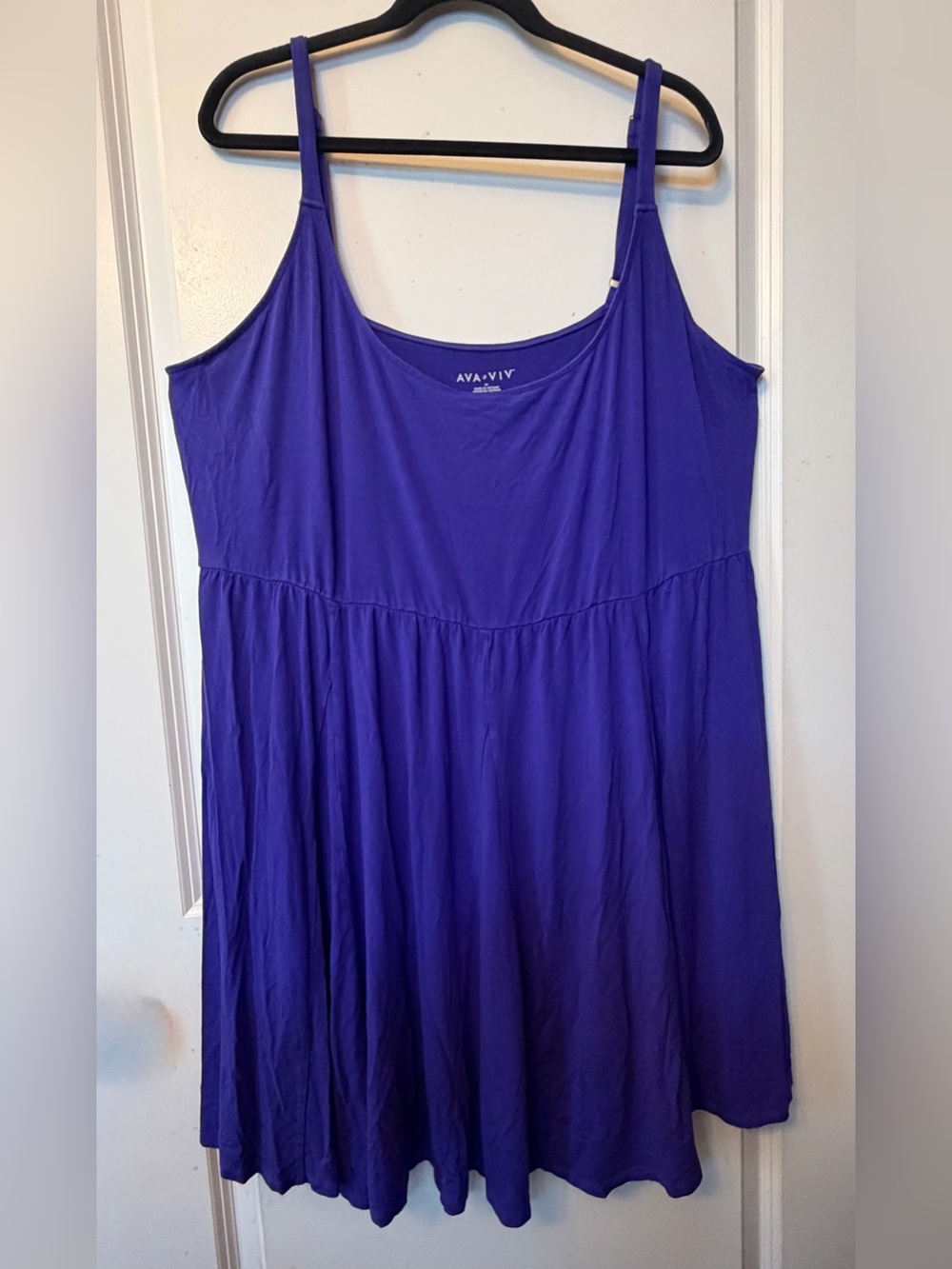 Ava & Viv 3X Women's Plus Size Flared Midi Skater Dress - Blueish/Purple